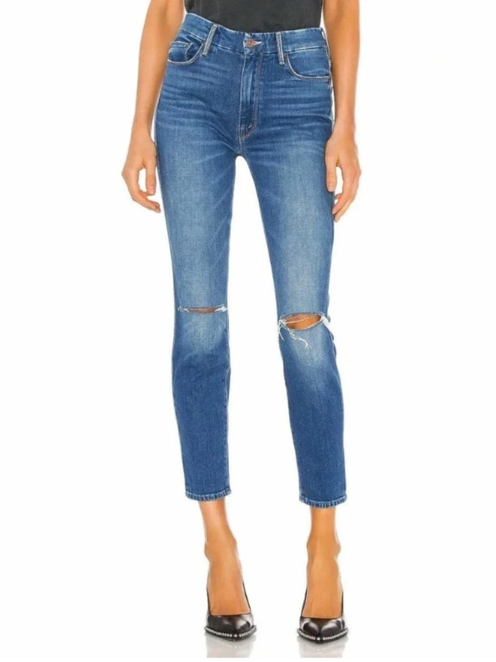 MOTHER High Waisted Looker Ankle Jeans Gold Rush Baby 26